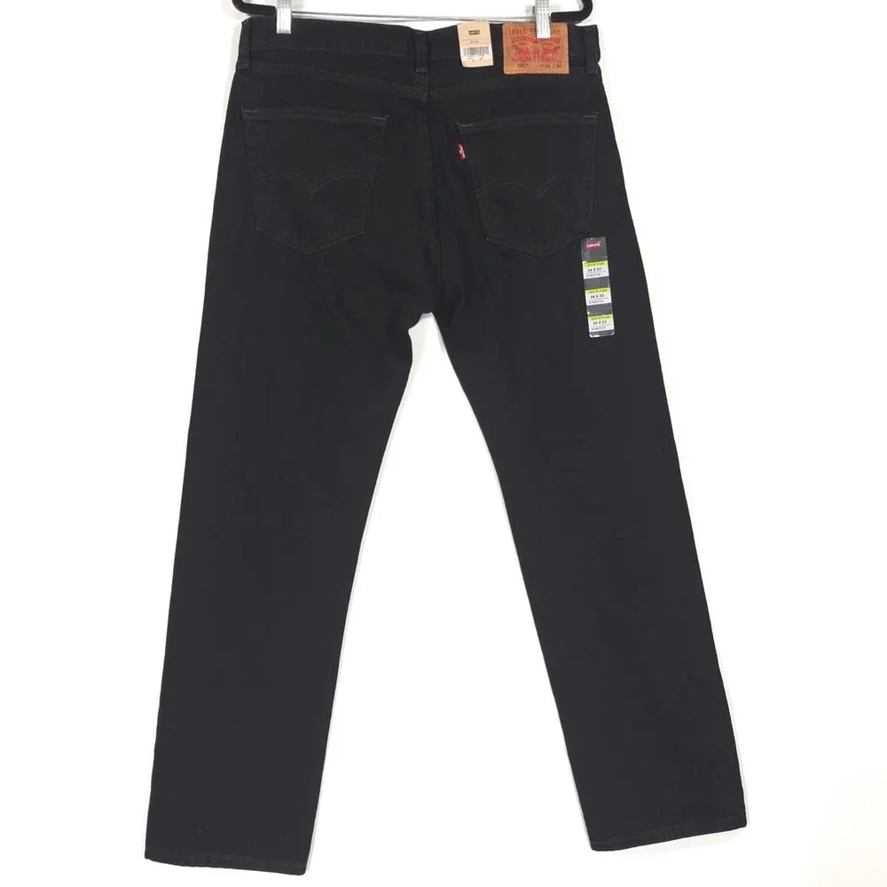 NWT LEVI'S 505 Jeans Men's‎ Black 34x30 Cotton Flex Straight